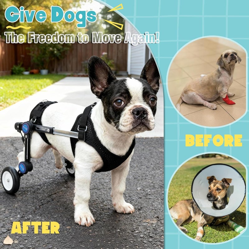 LetPetRun Adjustable Dog Wheelchair for Back Legs Mobility Support Lightweight Pet Wheelchair for Disabled Hind Legs Walking Stable Dog Cart for Pets - Image 3